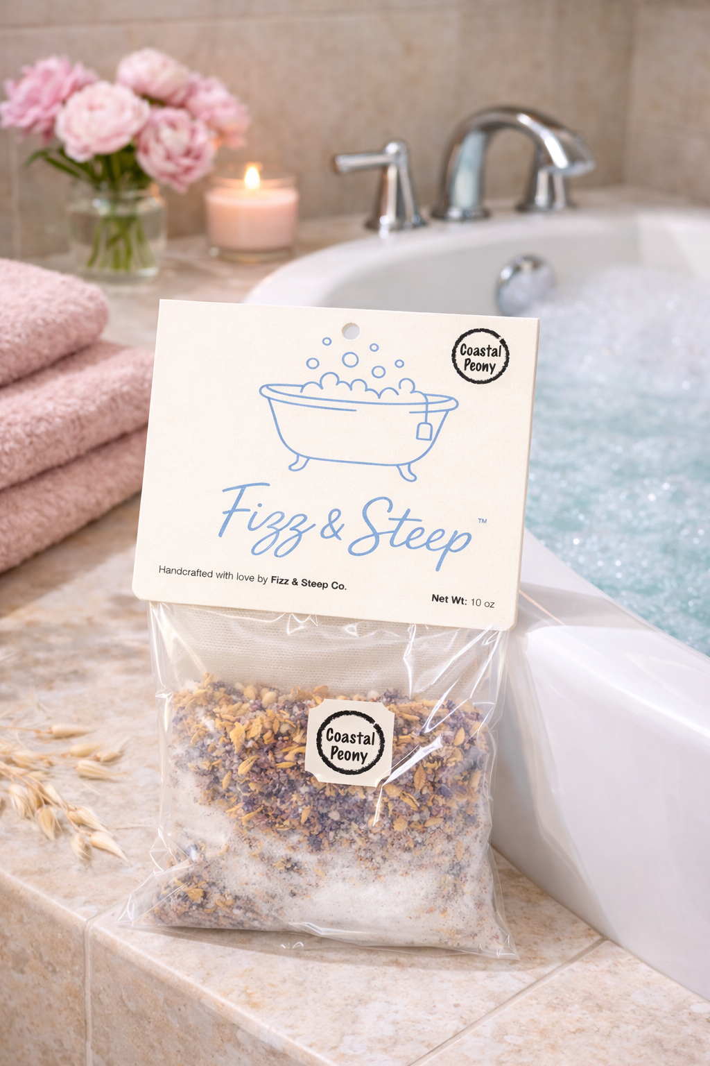 Coastal Peony™ Bath Bomb Tea Bag